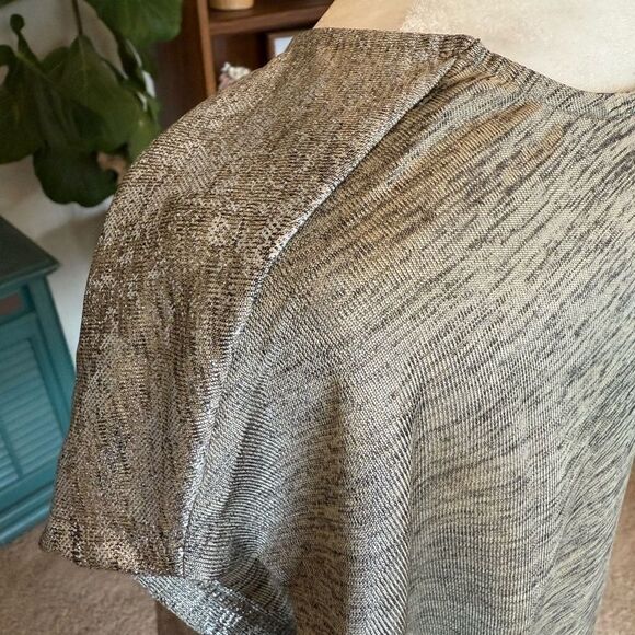 Dantelle Shimmering Silver Short Sleeve Top - Picture 7 of 9